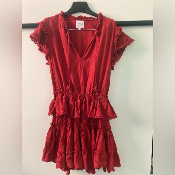 misa los angeles red dress Misa Los Angeles Red Mini Dress